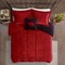 Edge Collections - 18" x 18" - Red - Alton Full Queen Plush Sherpa Comforter Set - 1 Set